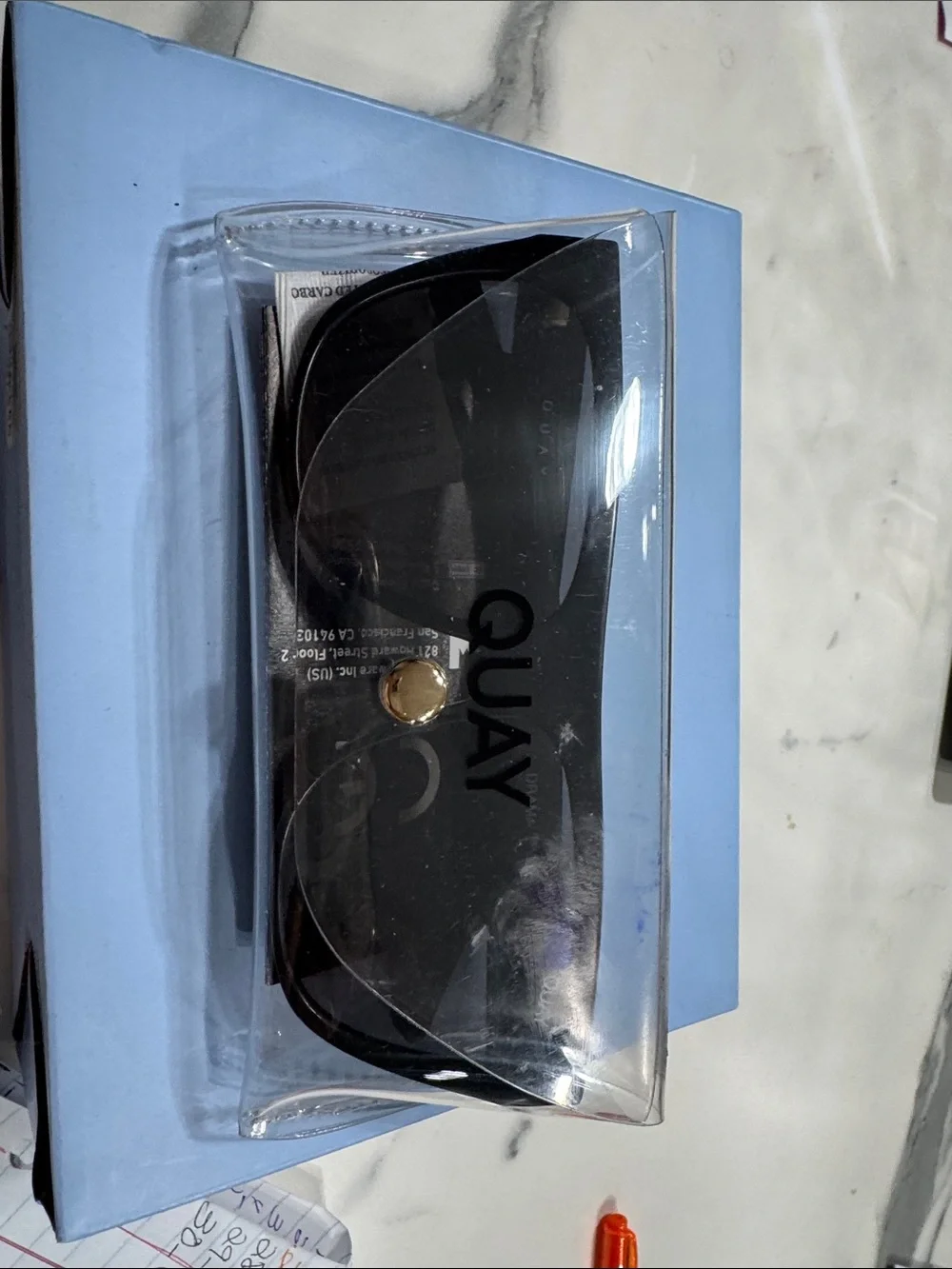Quay Australia Black Oversized Shield Sunglasses